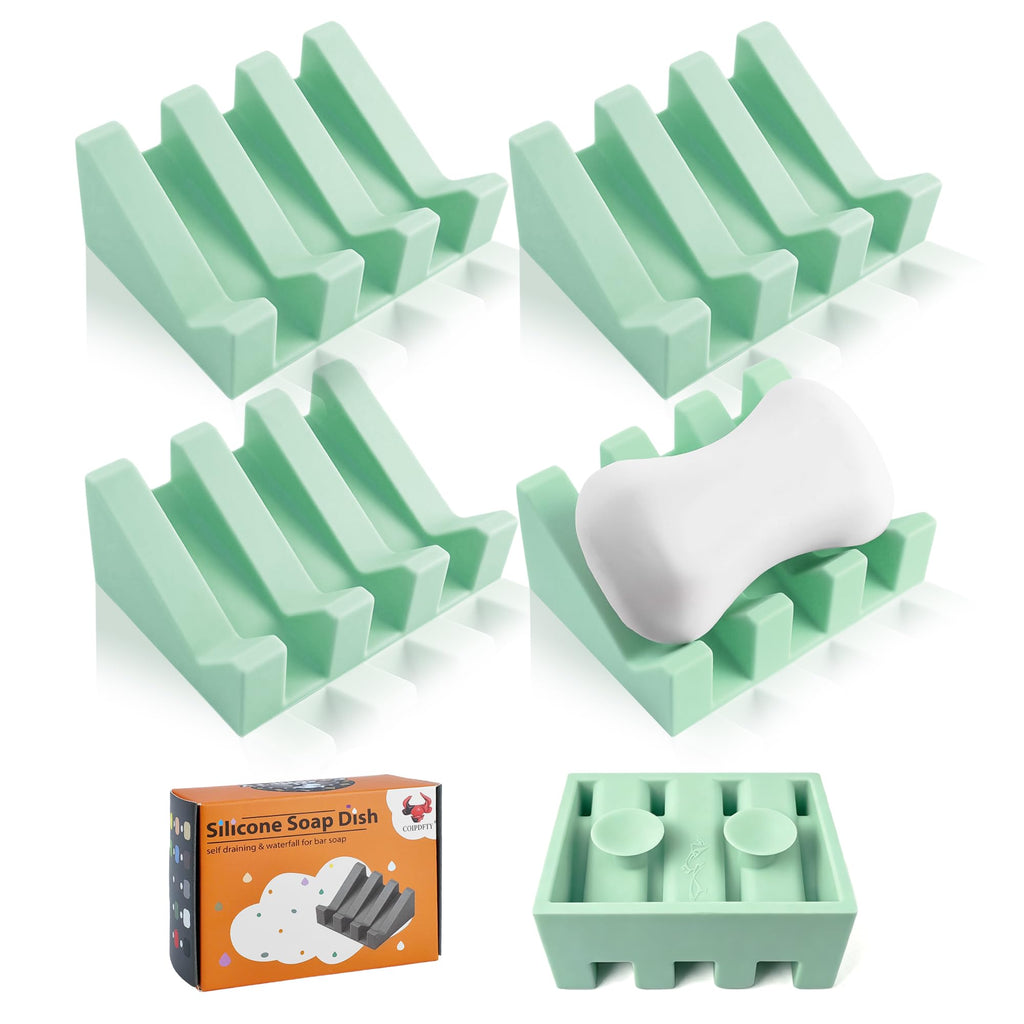 Soap Dish Holder for Shower with Suction Cup, Silicone Soap Holder & Saver Self-Draining Bar Soap Dish Keeps Soap Dry for Bathroom, Kitchen, Bathtub, Extends Soap Life (White-1Pack)