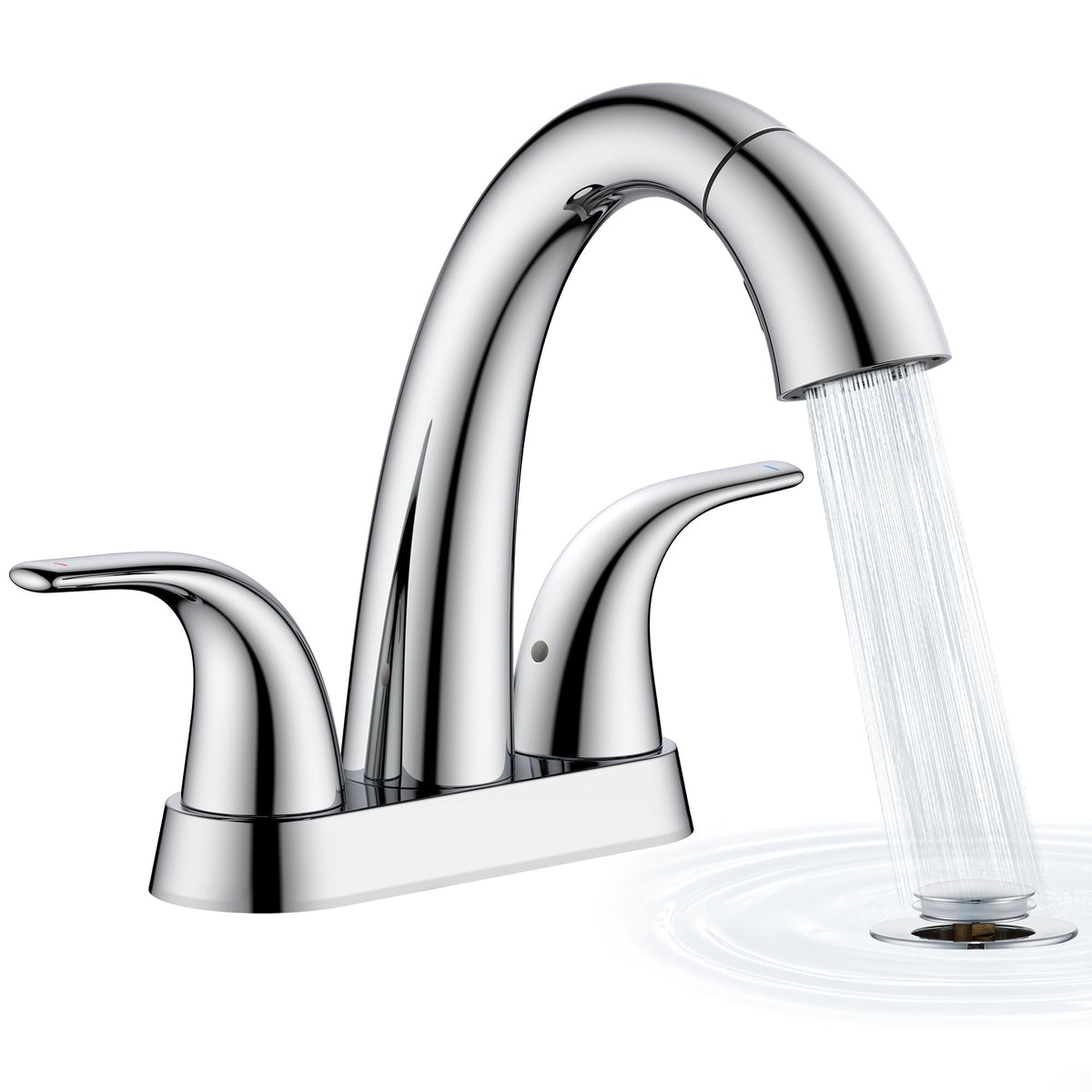 Ultimate Unicorn Pull Down Bathroom Sink Faucet, Brushed Nickel 4 Inch