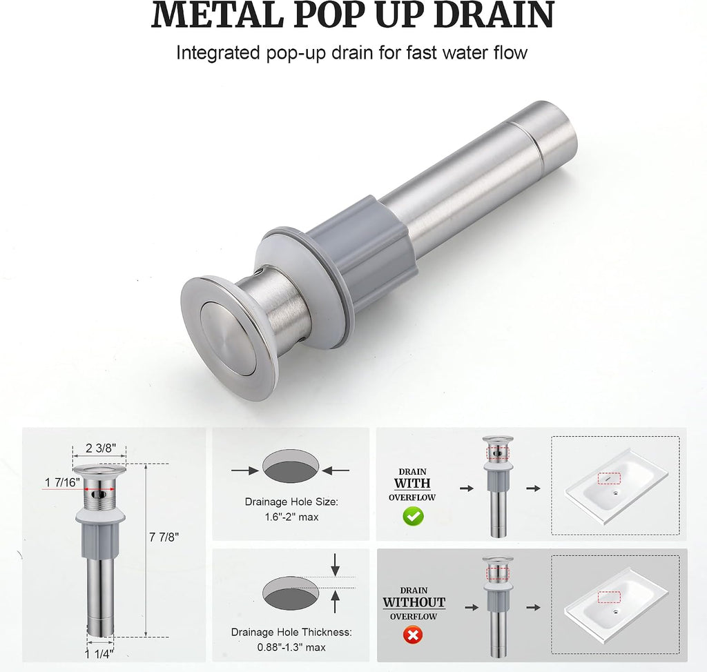 Ultimate Unicorn Pull Down Bathroom Sink Faucet, Brushed Nickel 4 Inch