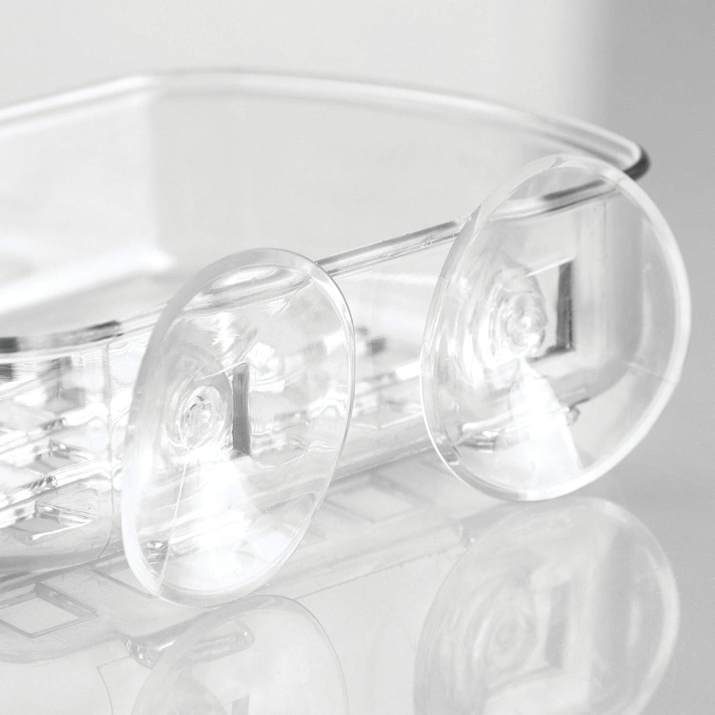 iDesign BPA-Free Plastic Suction Bar Soap Dish - 5.25" x 4" x 2", Clear,19600