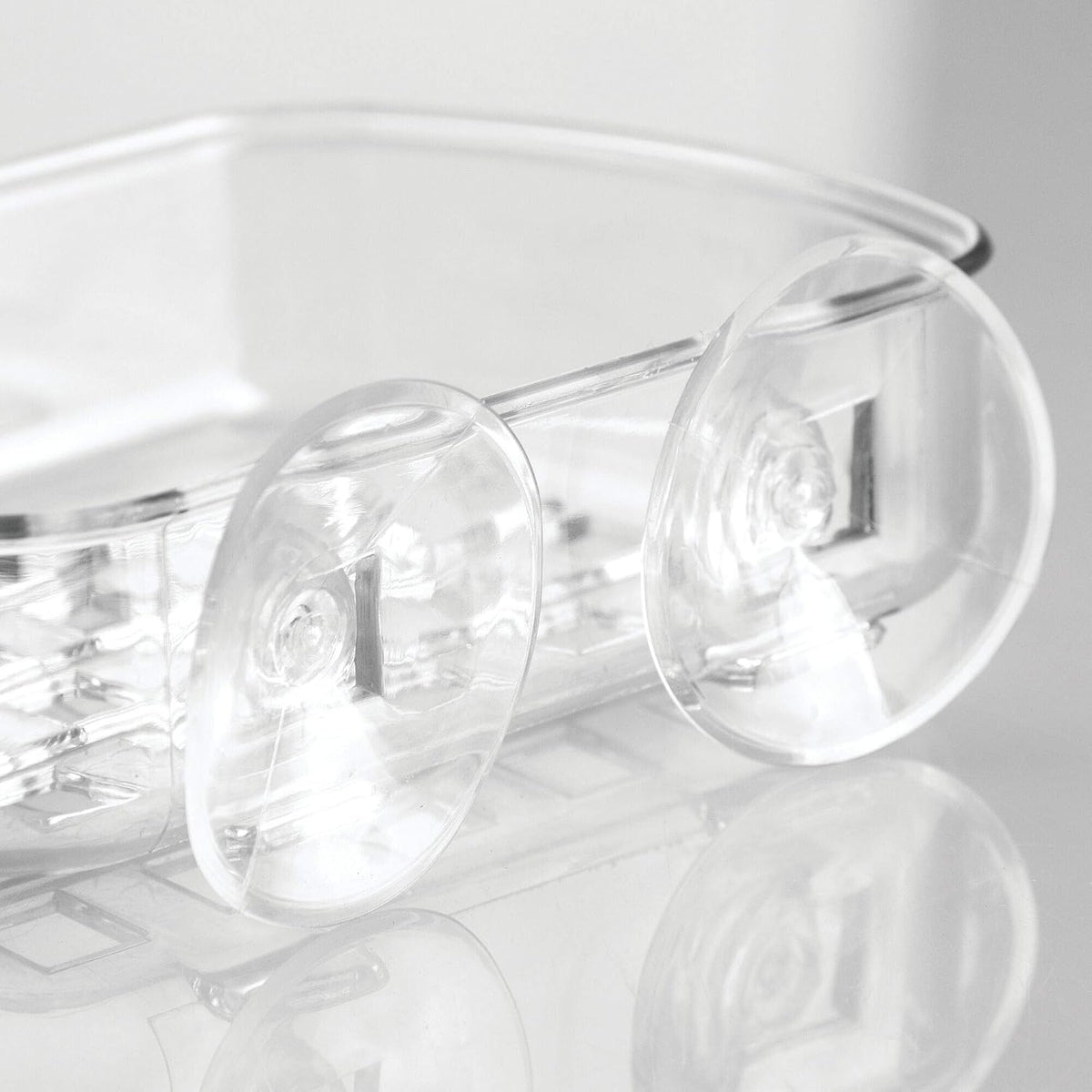 iDesign BPA-Free Plastic Suction Bar Soap Dish - 5.25" x 4" x 2", Clear,19600