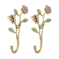 SOFFEE DESIGN 2pcs Metal Dark Gold Coat Hooks with 3D Bee & Flowers Shape, for Entryway, Bathroom, Bedroom Farmhouse Decoration