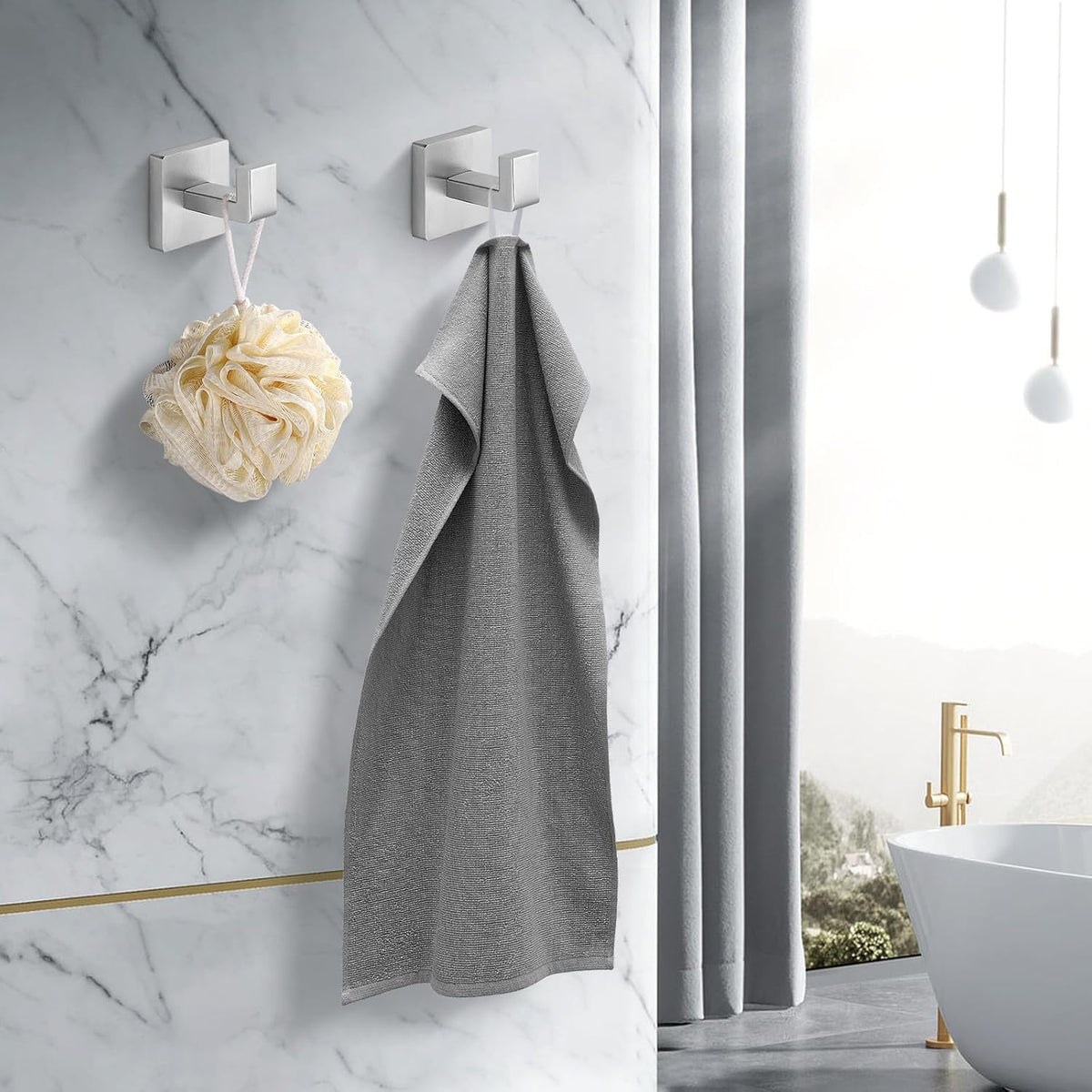 Towel Hooks for Bathrooms, Heavy Duty Stainless Steel Bathroom Hooks