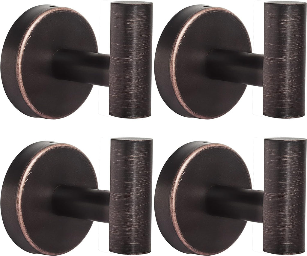 Kruodop Towel Hooks for Bathroom,2 Packs Wall Mount Towel Holder,Black Matte Wall Robe Hook,Stainless Steel Heavy Duty Door Hanger Towel Hook for Kitchen, Bedroom,Hotel,Pool,Coats(Drilling)