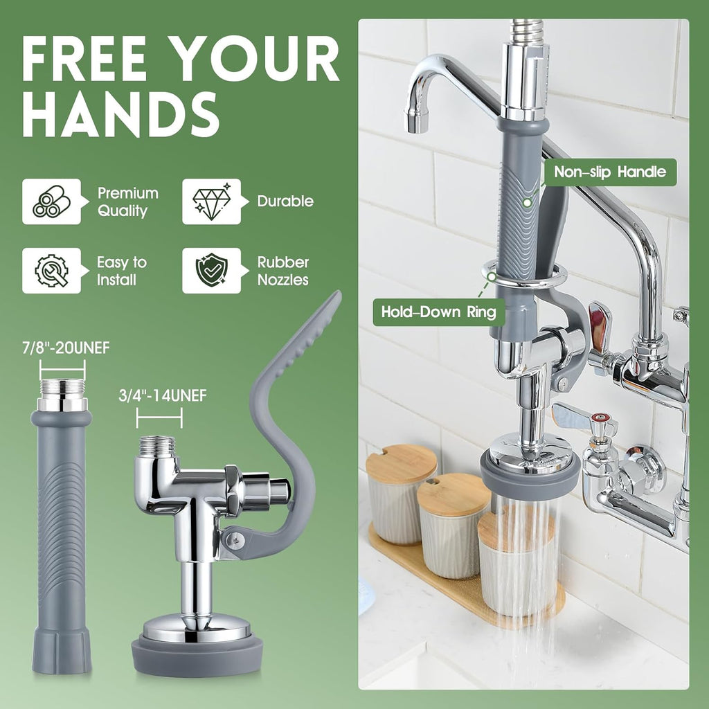 Pre Rinse Sprayer Valve with Handle Grip Assembly (Grey)