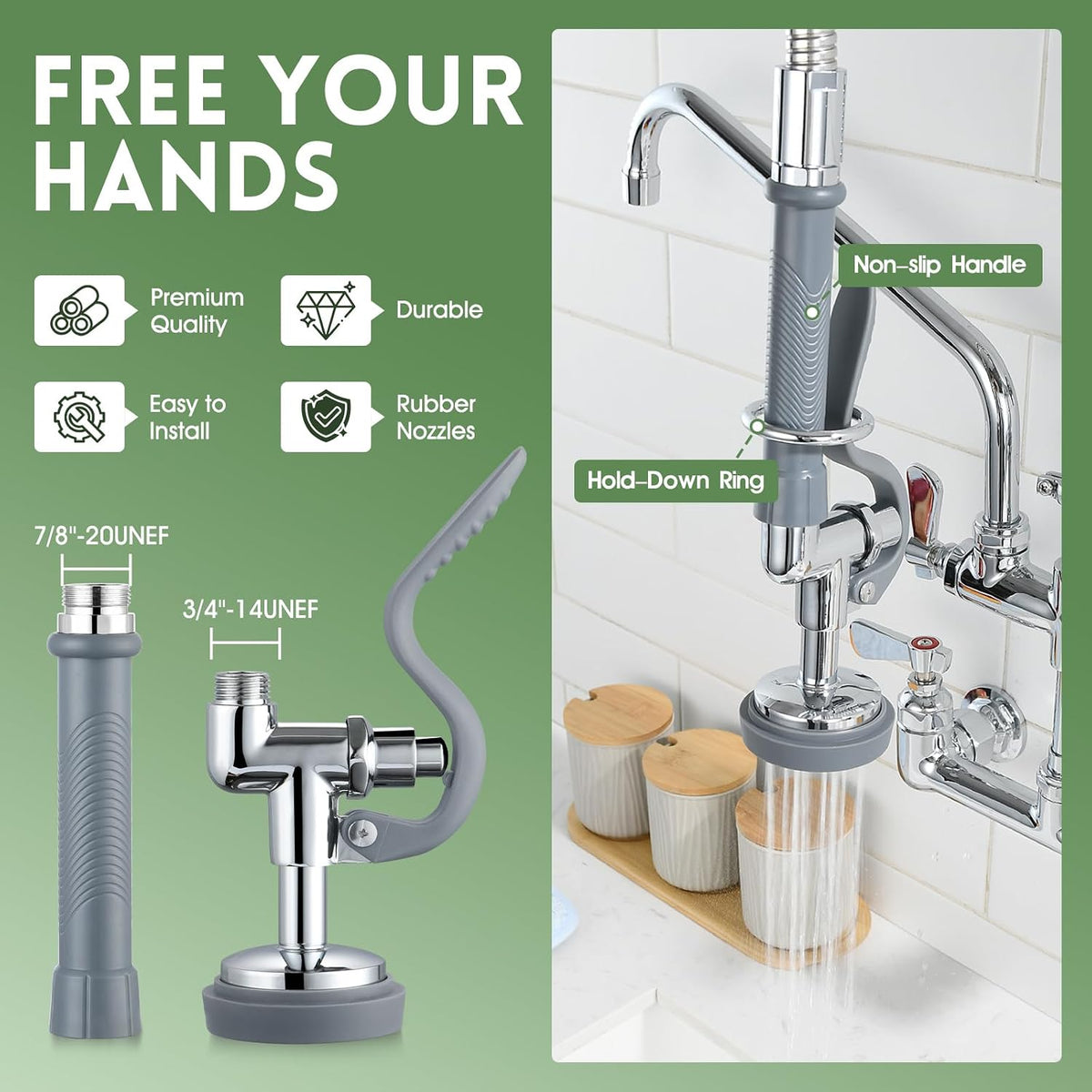Pre Rinse Sprayer Valve with Handle Grip Assembly (Grey)