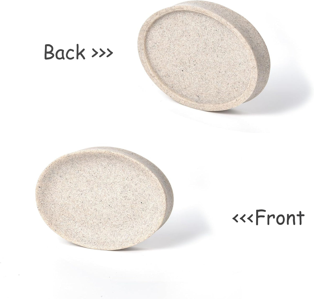 IMEEA Oval Resin Soap Dish for Bathroom Sink Stone-Look Soap Tray Holder