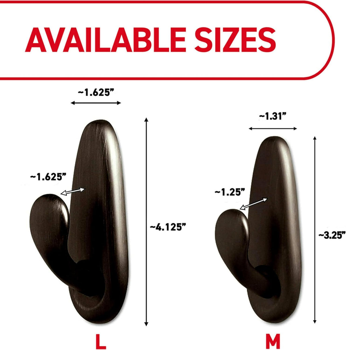 Command Forever Classic Large Metal Hooks, Damage Free Decorating, 2 Hooks