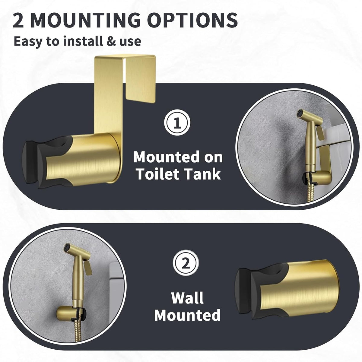 Brushed Gold Handheld Bidet Sprayer Set for Toilet