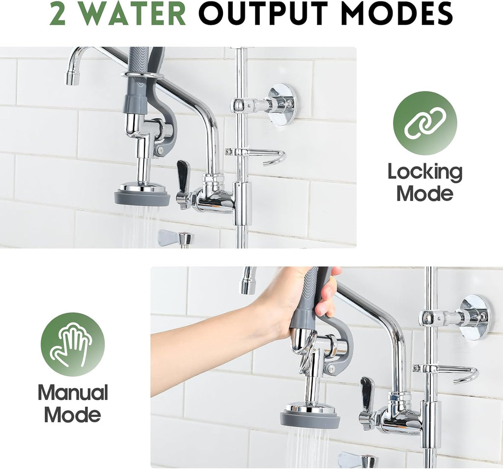 Pre Rinse Sprayer Valve with Handle Grip Assembly (Grey)