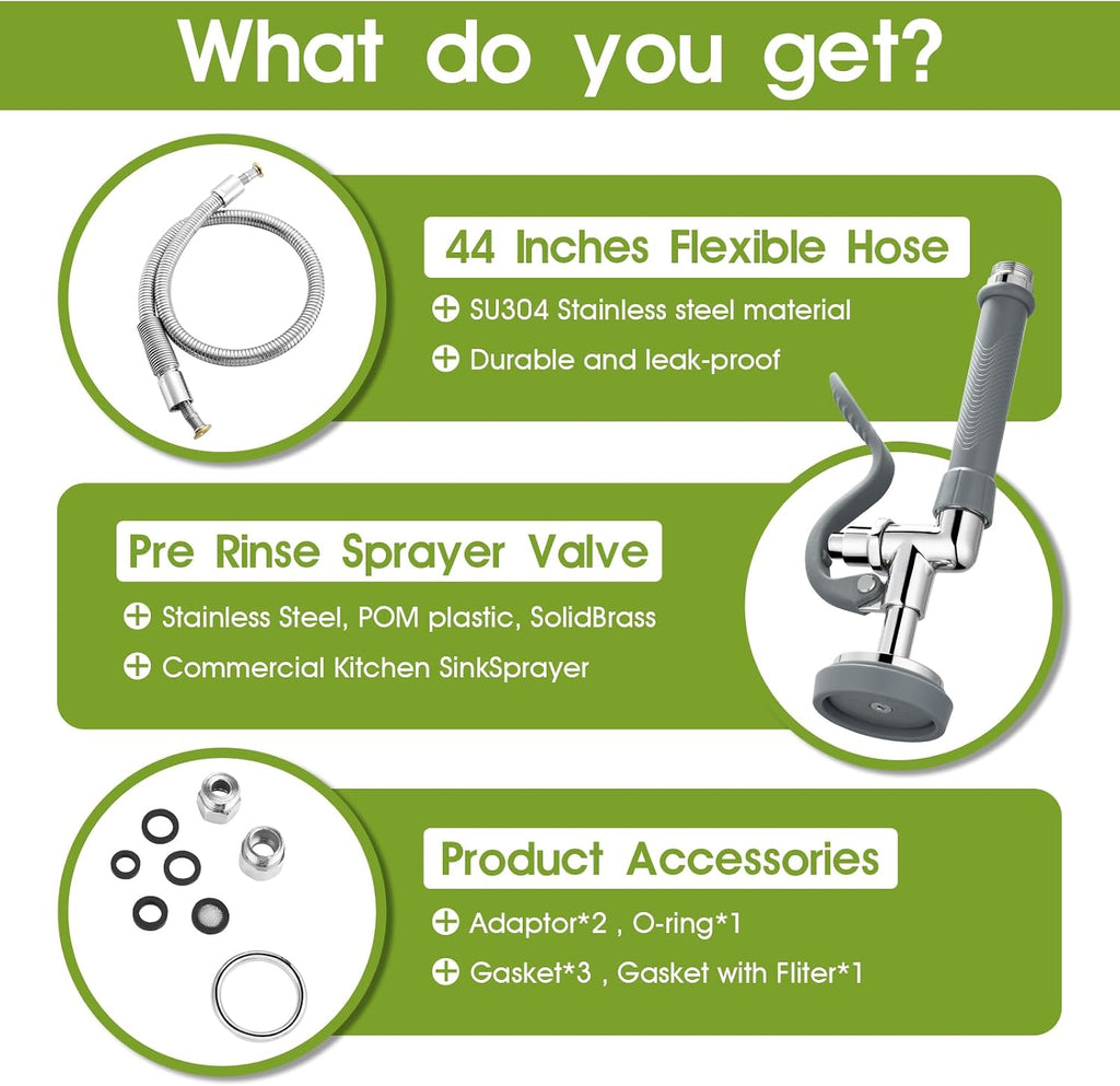 Spray Valve with 44" Pre Rinse Hose (Gray)
