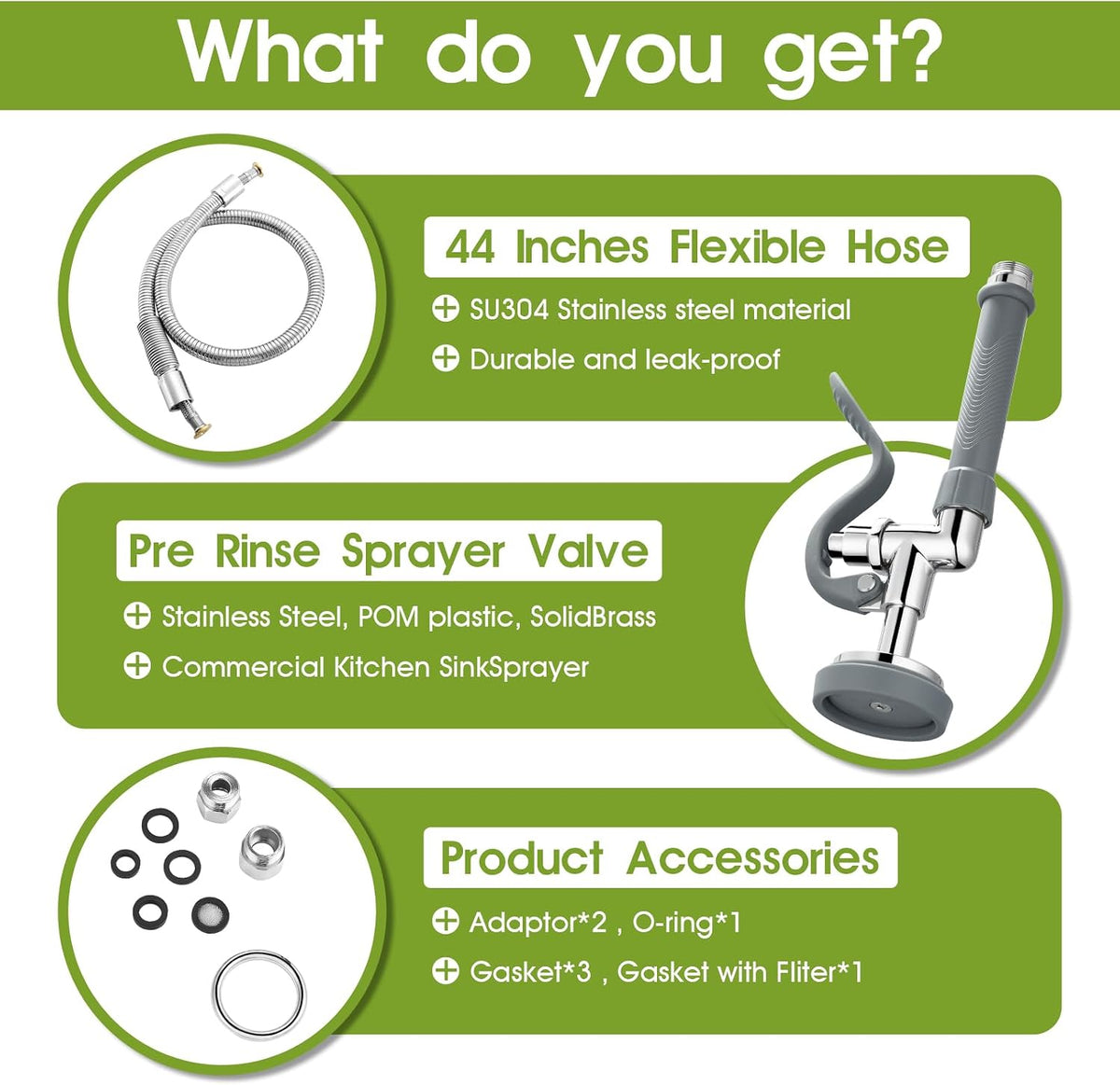 Spray Valve with 44" Pre Rinse Hose (Gray)