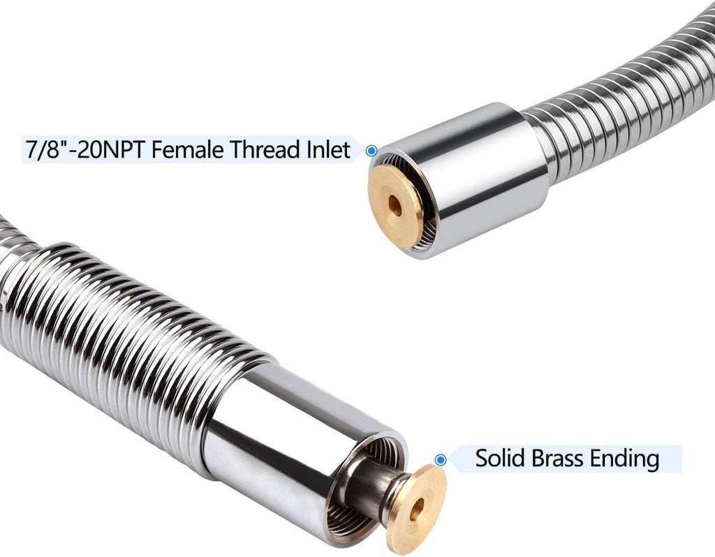 COOLWEST 38 Inch Flexible Stainless Steel Hose Replacement Kit for All Brand Commercial Pre-Rinse Kitchen Sink Faucet (96CM 38")