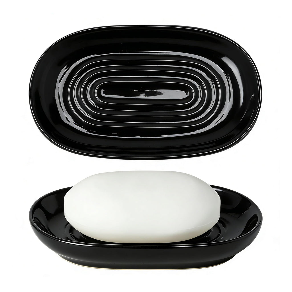 White Ceramic Soap Dish/Tray for Bathroom Shower Kitchen
