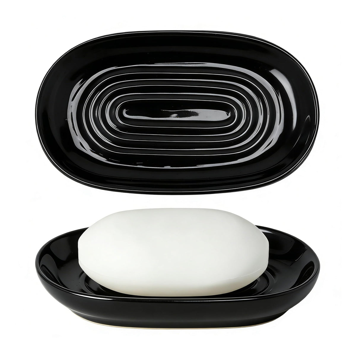 White Ceramic Soap Dish/Tray for Bathroom Shower Kitchen