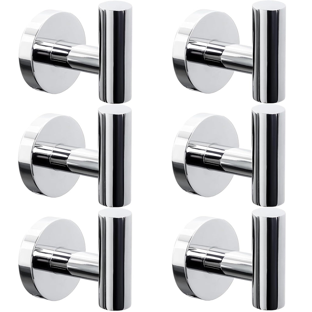 Kruodop Towel Hooks for Bathroom,2 Packs Wall Mount Towel Holder,Black Matte Wall Robe Hook,Stainless Steel Heavy Duty Door Hanger Towel Hook for Kitchen, Bedroom,Hotel,Pool,Coats(Drilling)