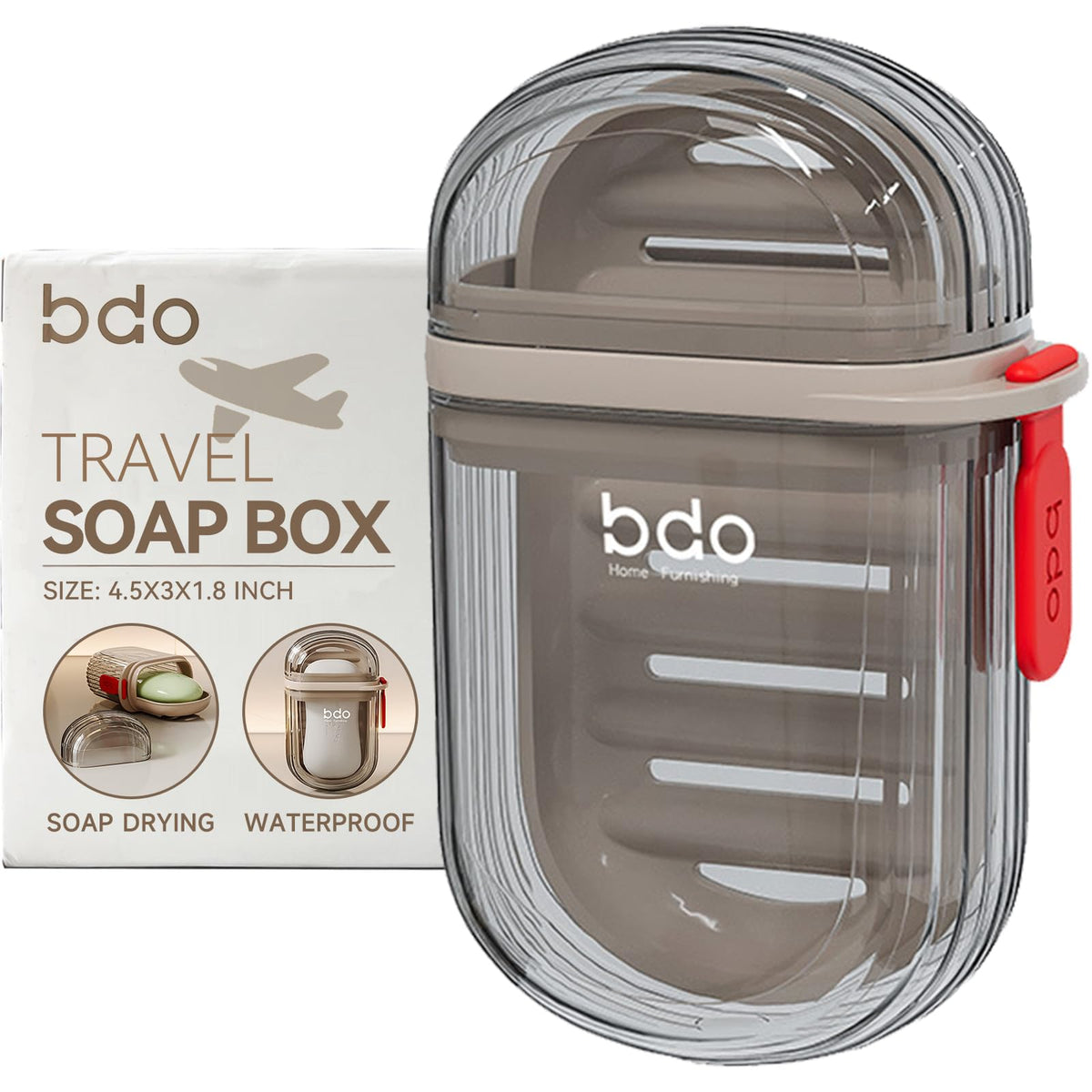 Doter Travel Soap Holder with Lid - Draining Soap Box for Shower -Compact Travel Soap Case Leak-Proof Design for Camping, Hiking, Gym & Outdoor Use | Keeps Soap Dry & Hygienic