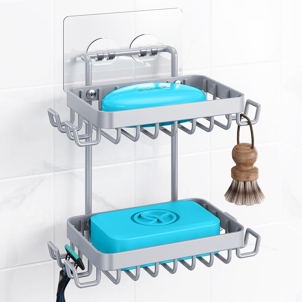 Nieifi Bar Soap Holder, Adhesive Soap Dish for Bathroom Shower Wall