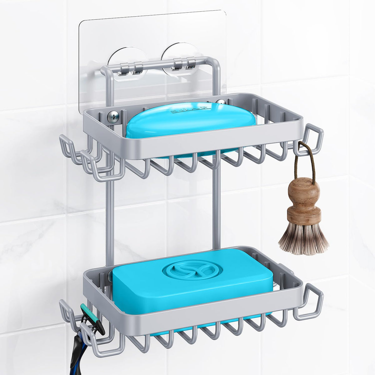 Nieifi Bar Soap Holder, Adhesive Soap Dish for Bathroom Shower Wall