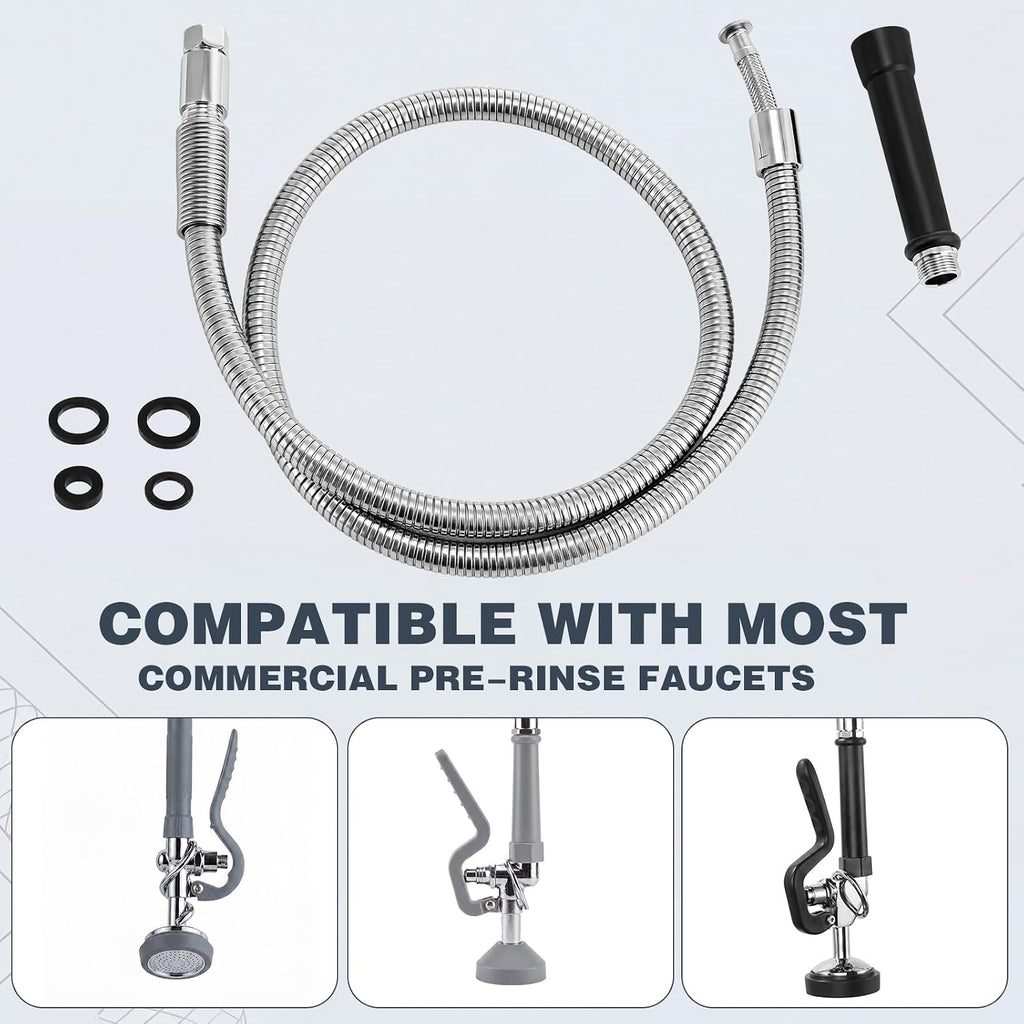 Shimeyao 60 Inches Pre-rinse Hose, Heavy Duty Flexible Spray Hose