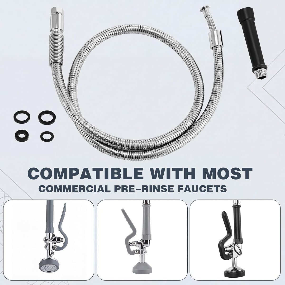 Shimeyao 60 Inches Pre-rinse Hose, Heavy Duty Flexible Spray Hose