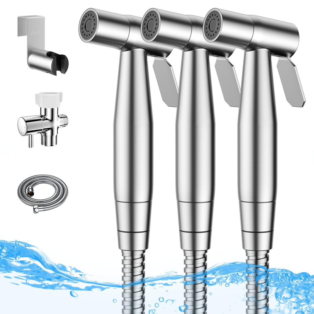 Arofa Handheld Bidet Sprayer, Bidet Attachment for Toilet, Brushed Nickel