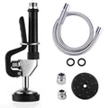 Pre Rinse Sprayer with Gray Handle Rubber Nozzles, 1.42 GPM High Pressure Pull Down Spray Head, 7/8-20UNEF Connector Handheld Dish Sprayer Nozzle Replacement Part for Commercial Sink Faucet