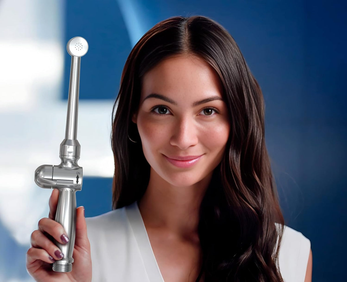RinseWorks- All Brass Aquaus 360 Handheld Bidet Sprayer for Toilet - NSF Plumbing Code Certified Legal Installation Ergonomic Dual Thumb Pressure Controls- 3”-11” Spray Reach 5 Year Warranty
