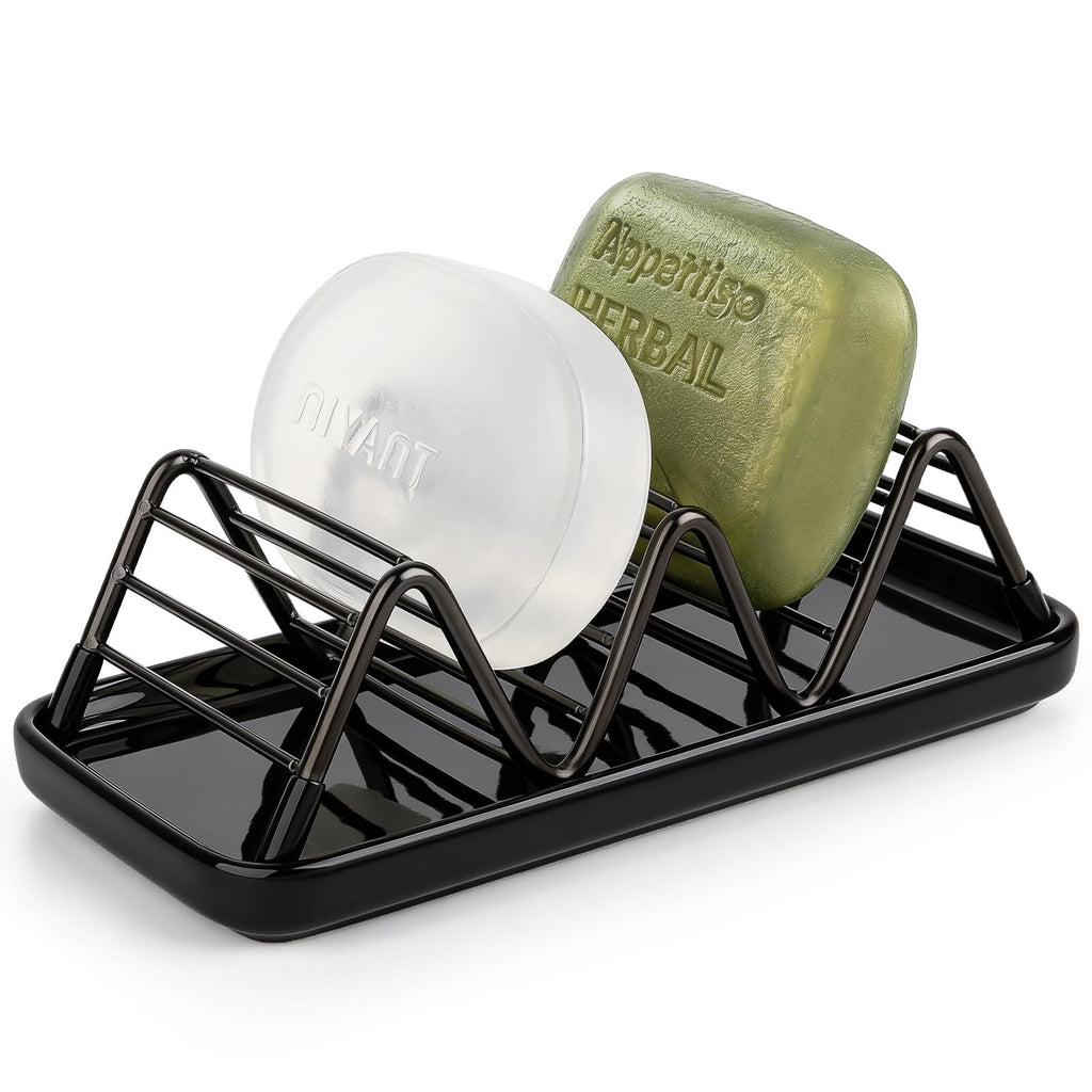 Stainless Steel Soap Dish Self Draining Bar Soap Holder, Silver