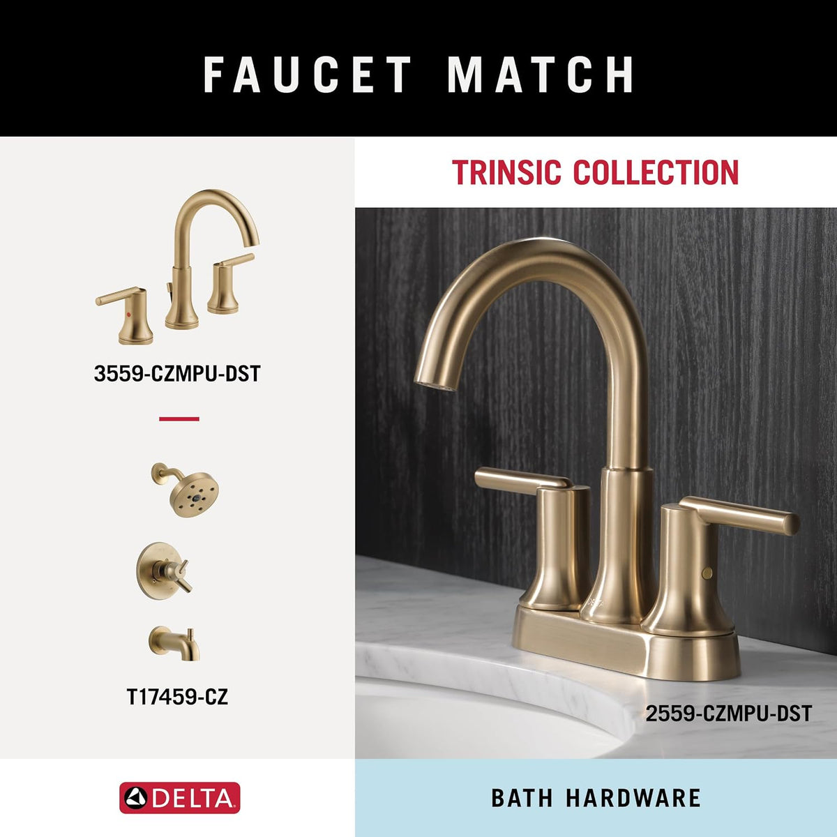 Delta Single Towel Hook for Bathroom or Kitchen| Champagne Bronze | Trinsic Accessories