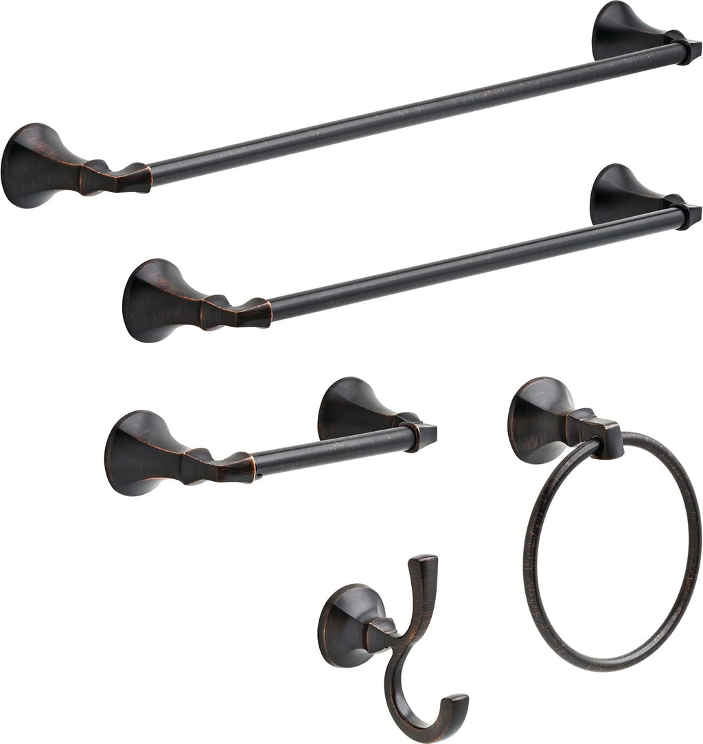 DELTA FAUCET Rubber Limited 76435-RB Ashlyn Double Towel Hook Bath Hardware Accessory in Venetian Bronze