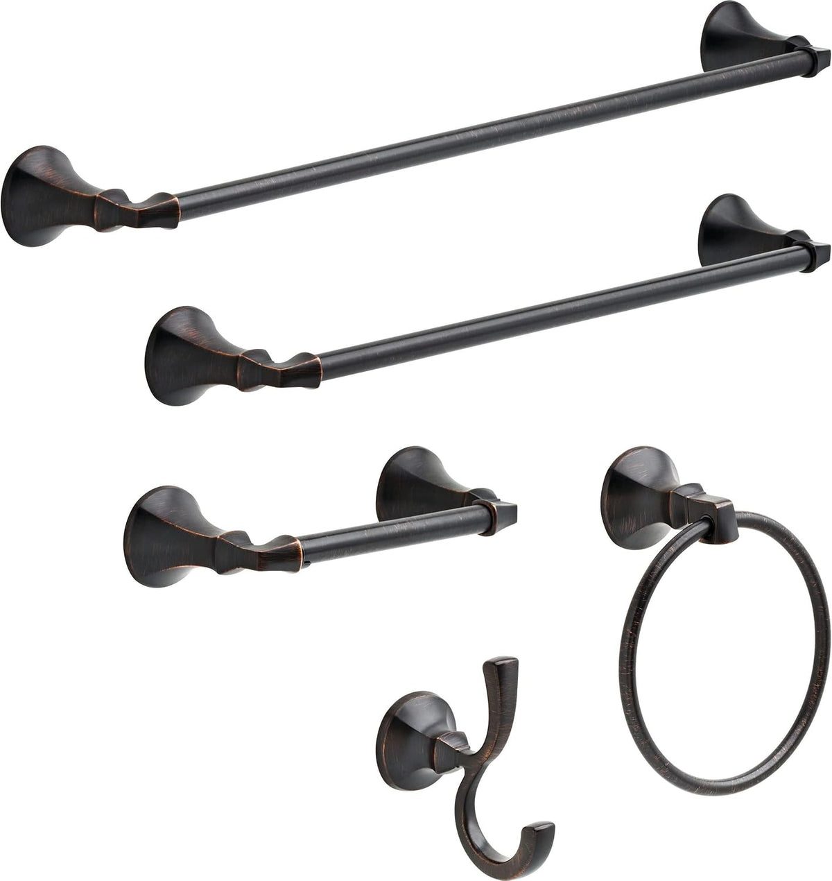 DELTA FAUCET Rubber Limited 76435-RB Ashlyn Double Towel Hook Bath Hardware Accessory in Venetian Bronze