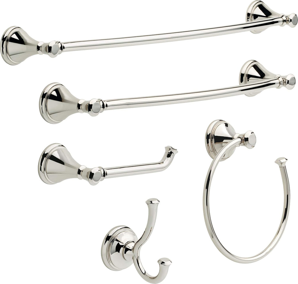Delta Double Towel Hook for Bathroom or Kitchen| Polished Nickel | Cassidy Accessories