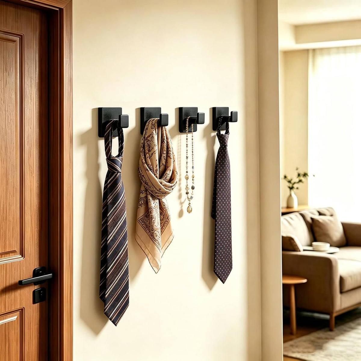 JOPOFI 2 Piece Towel Hook - Bathroom Robe Hook - Matte Black