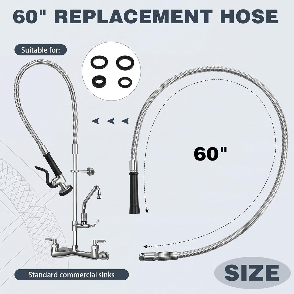 Shimeyao 60 Inches Pre-rinse Hose, Heavy Duty Flexible Spray Hose