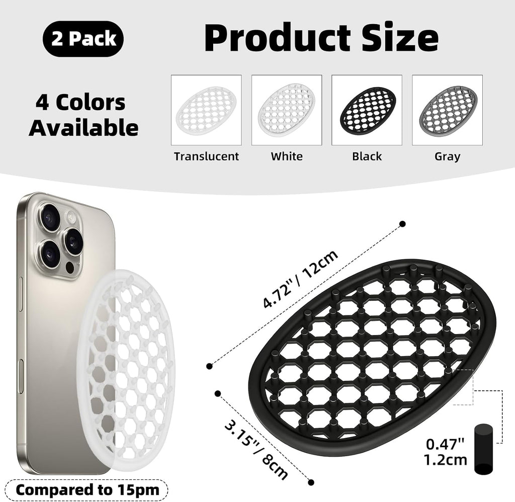 2 Pack Soap Dish for Shower, Non-Slip Silicone Bar Soap Holder with Efficient Drainage Holes for Bathroom Sink, Self Draining Soaps Saver Pad for Shower Niche, Shelf (White- 2Pcs)