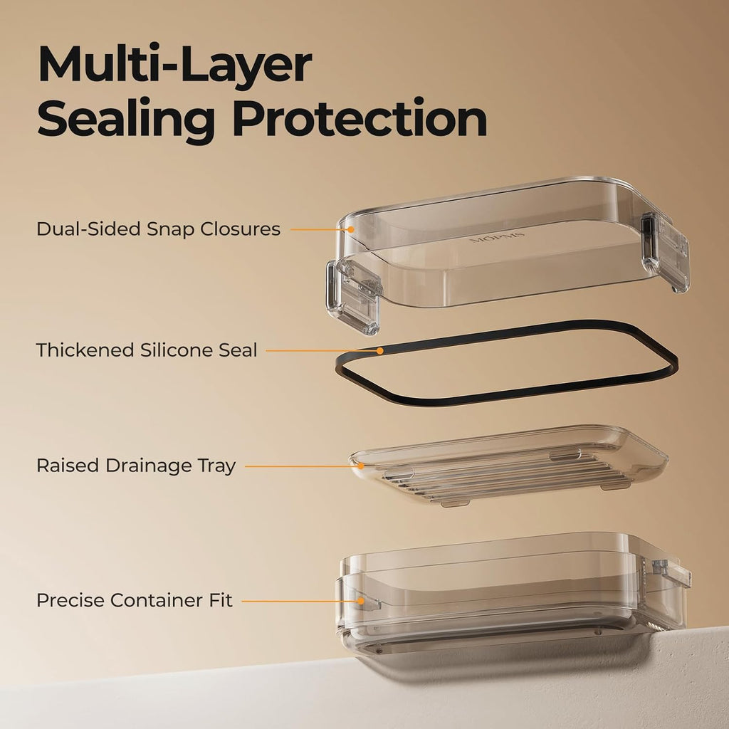 MOPMS Travel Soap Case, Leakproof with Clasps & Silicone Seal for Traveling