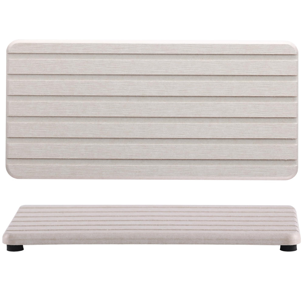 NiuYichee 2 PCS Water Absorbent diatomite Coasters, 8.3" x 4" Water Absorbing Stone Tray for Sink, Stone Drying mat for Kitchen Counter, Stone soap Tray Used for Hand Soaps & toiletries & Plants
