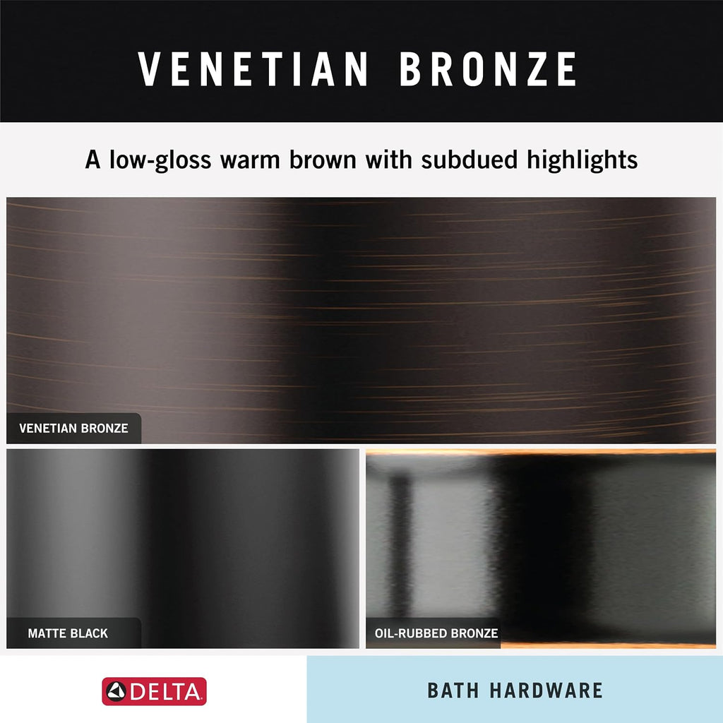 Delta Double Towel Hook for Bathroom or Kitchen| Venetian Bronze | Linden Accessories