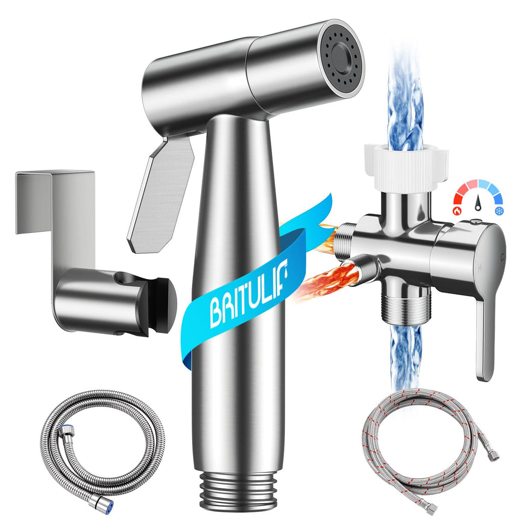 BRITULIF 2-Pack Handheld Bidet Sprayer for Toilet, Adjustable Pressure