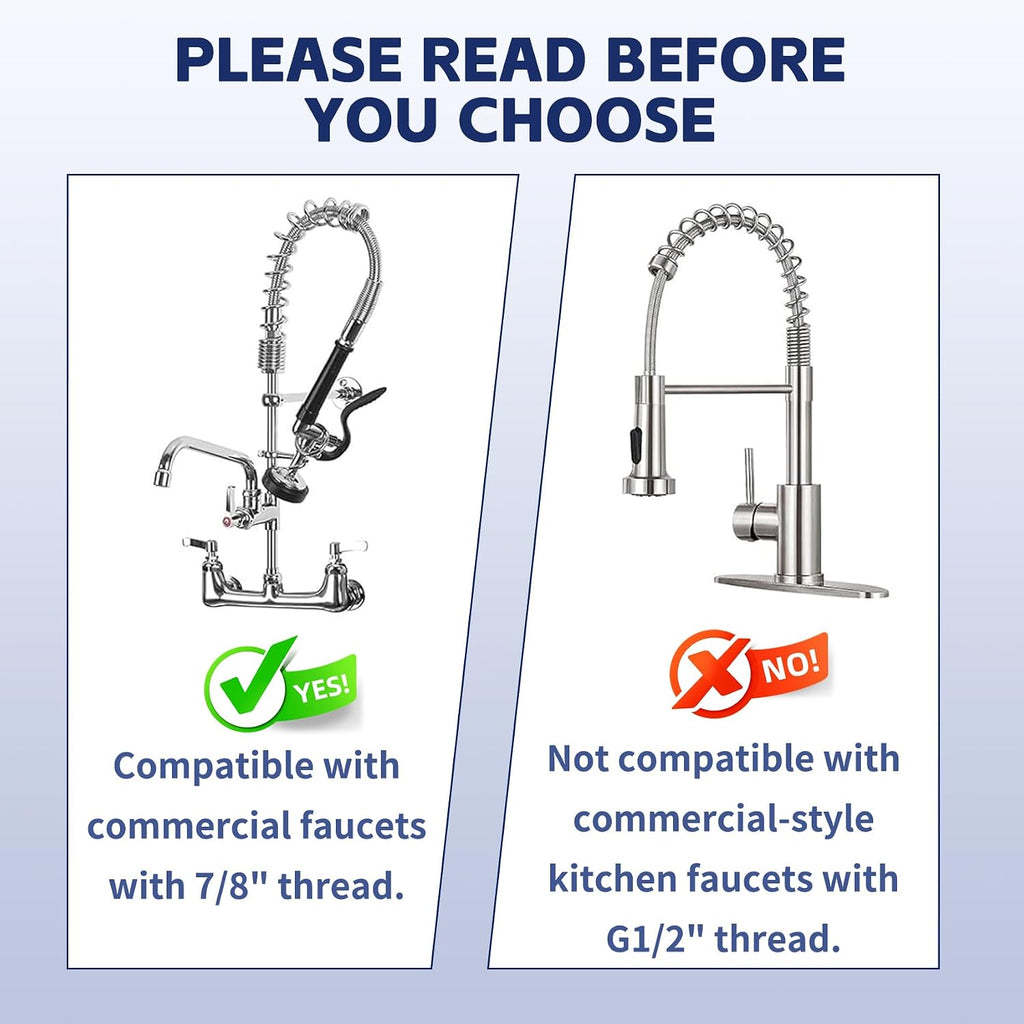 45 Inch Commercial Pre Rinse Spray Hose for Industrial Kitchen Sinks Faucet
