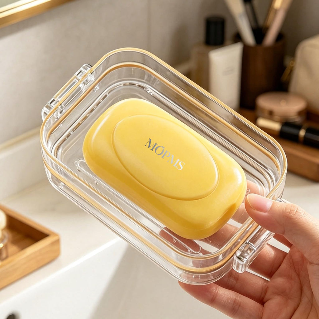 MOPMS Travel Soap Case, Leakproof with Clasps & Silicone Seal for Traveling