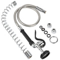 45” Stainless-Steel Pre Rinse Hose with Sprayer Valve & Spring, 1.42 GPM Commercial Sink Sprayer Hose with Nozzle Head Replacement Kit for Commercial Restaurant Kitchen Faucet - Grey