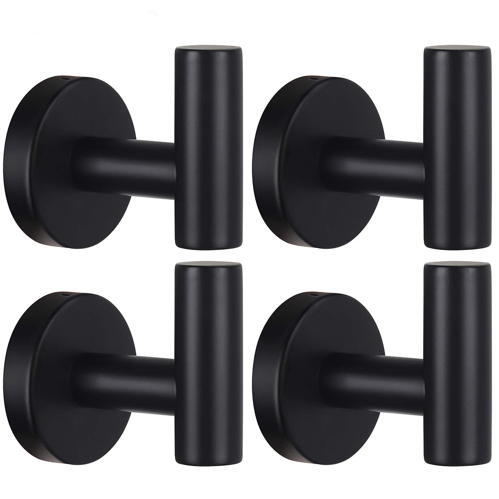 Towel Hooks Bathroom Coat Robe Hook Stainless Steel Heavy Duty Door Hanger Towel Robe Clothes Cabinet Wall for Bathroom Bedroom Kitchen Hotel Pool 4 Packs (Gold)