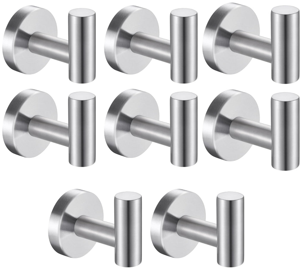 Towel Hooks Bathroom Coat Robe Wall Hook Heavy Duty Door Hanger Towel Robe Clothes Cabinet Closet Sponges Rack for Bathroom Bedroom Kitchen Hotel Pool 4 Packs Black(Drilling Installation)