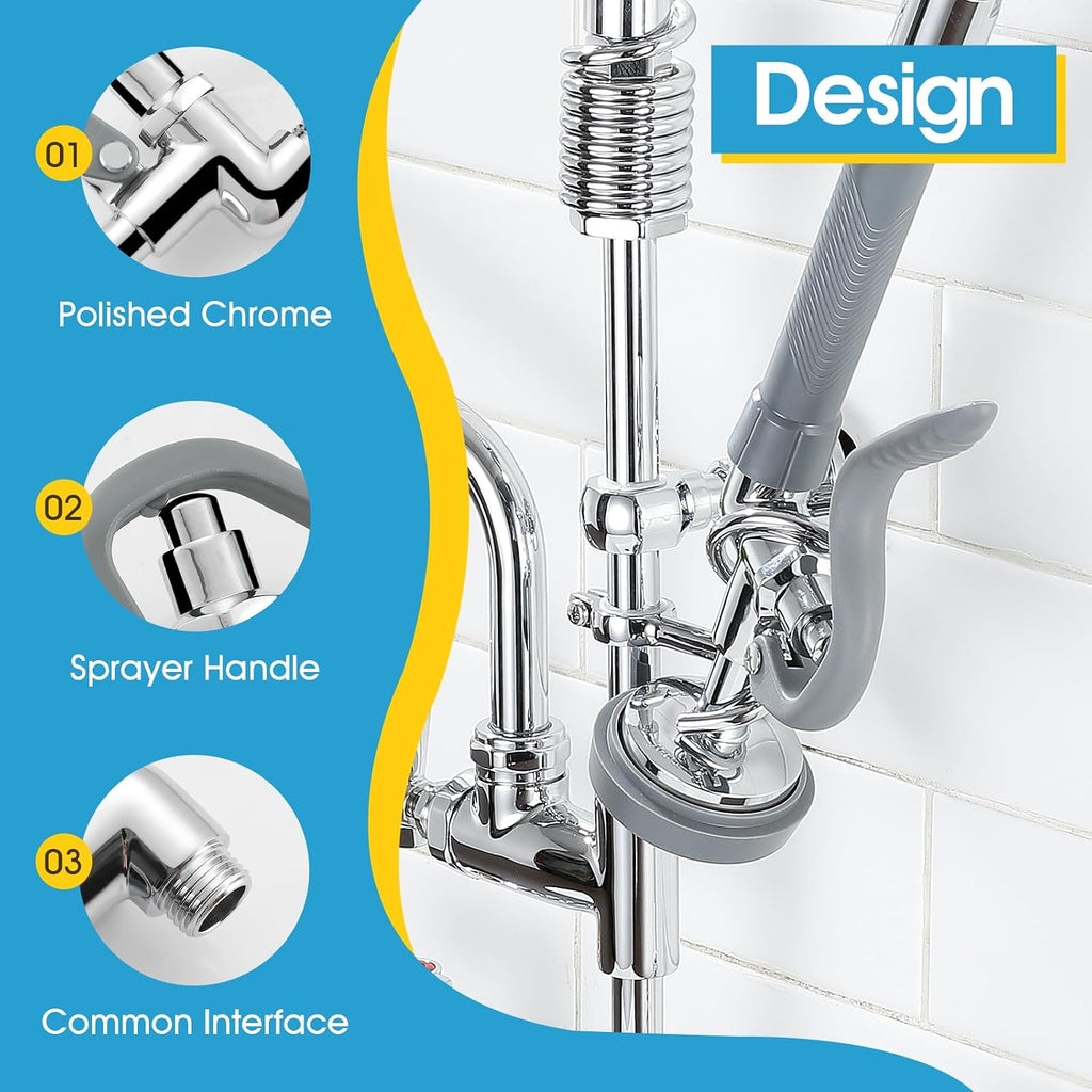 Replacement B-0107 Commercial Sink Sprayer Valve for T&S Brass, High-Pressure Pre Rinse Spray Valve Dish Sprayer Nozzle with Ergonomic Handle, Faucet Parts for Commercial Kitchen Faucet