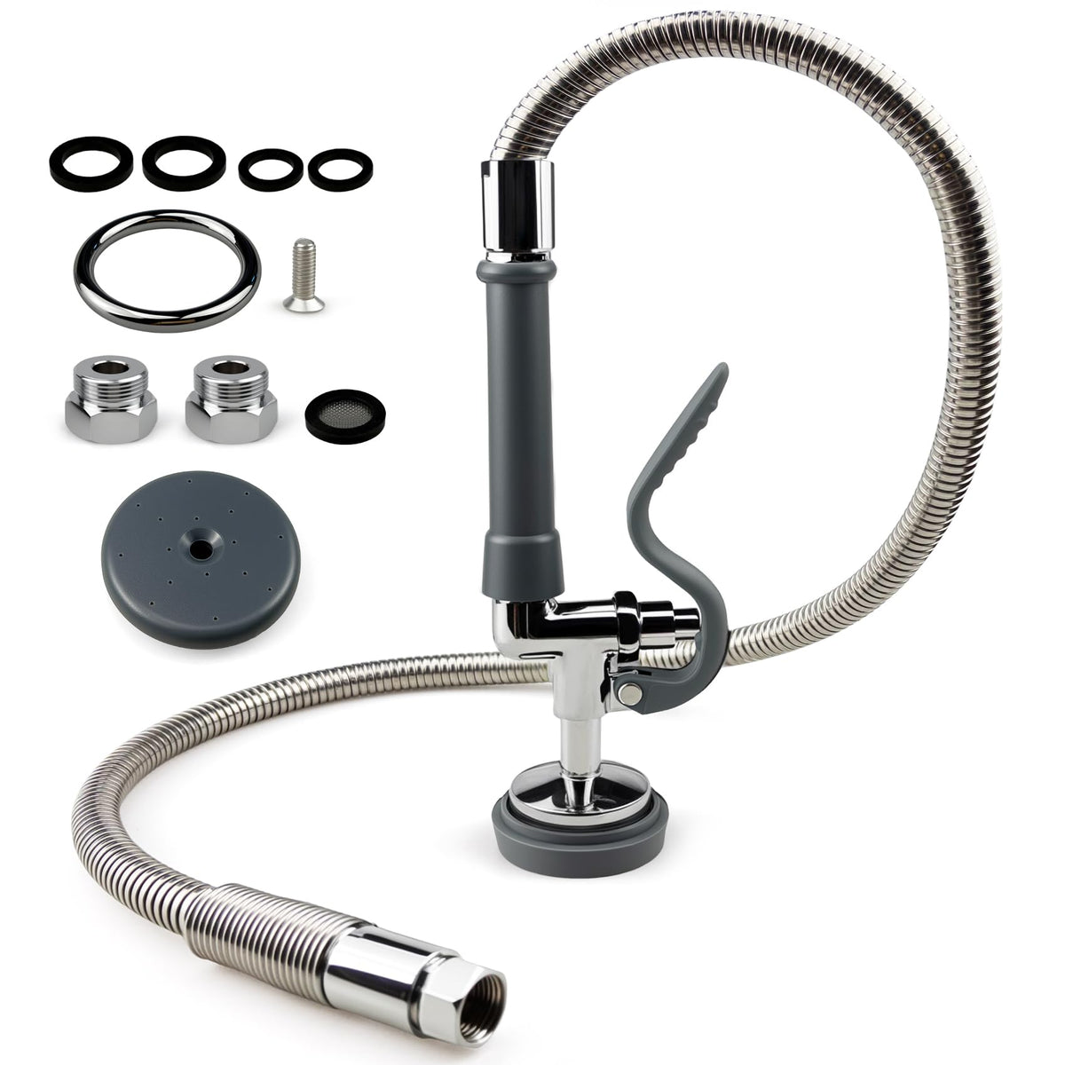 Pre Rinse Spray Valve with 45" Stainless Steel Hose for Kitchen Sinks