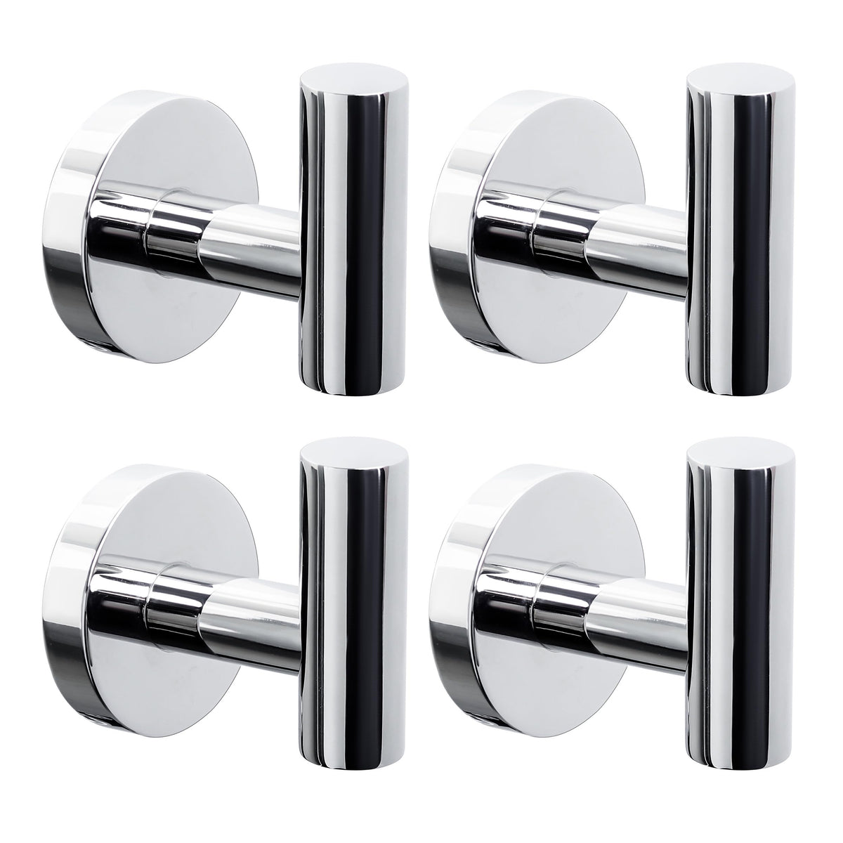 Towel Hooks Bathroom Coat Robe Hook Stainless Steel Heavy Duty Door Hanger Towel Robe Clothes Cabinet Wall for Bathroom Bedroom Kitchen Hotel Pool 4 Packs (Gold)