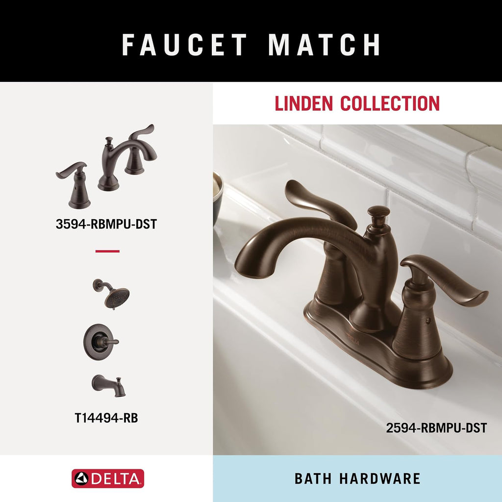 Delta Double Towel Hook for Bathroom or Kitchen| Venetian Bronze | Linden Accessories