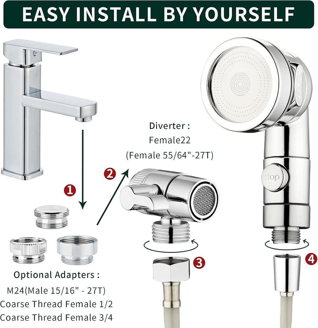 ZCONIEY Sink Faucet Sprayer Attachment Hair Pet Rinser Showerhead with Stop Water-saving Function